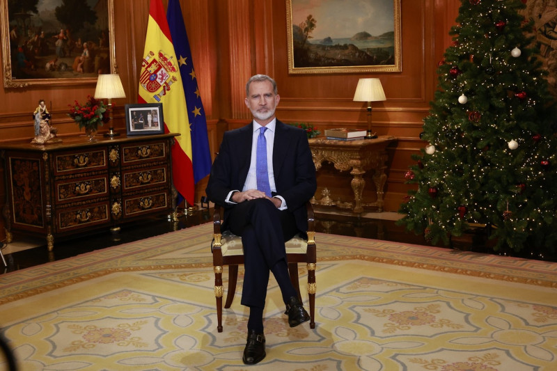 <p>Felipe VI, durante el discurso de Navidad 2023. <strong>/ Casa Real</strong></p>