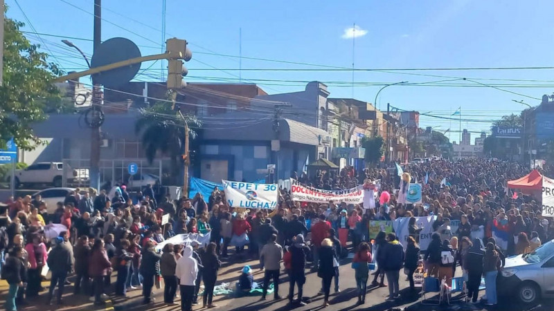 <p>Protestas en la provincia argentina de Misiones. /<strong> Tramas Periodismo en Movimiento</strong></p>