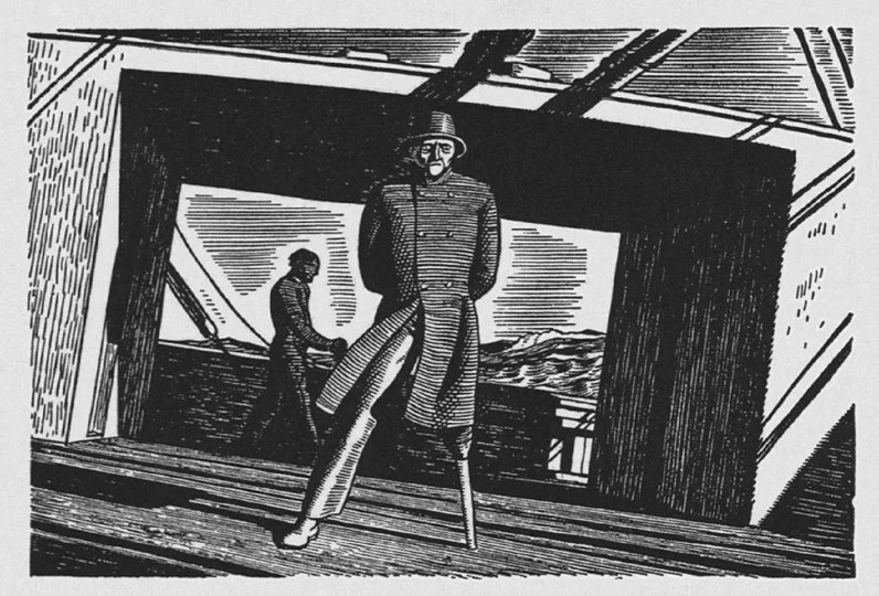 <p>Ilustración de una edición de <em>Moby Dick</em> de 1930, por Rockwell Kent. / <strong>Universidad de Pittsburgh</strong></p>