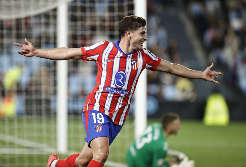 <p>Julián Álvarez celebra el gol que dio la victoria al Atleti en el minuto 90. / <strong>Club Atlético de Madrid</strong></p>