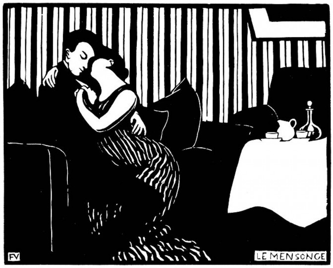 <p>Le Mensonge (Intimités I), de Félix Vallotton.</p>