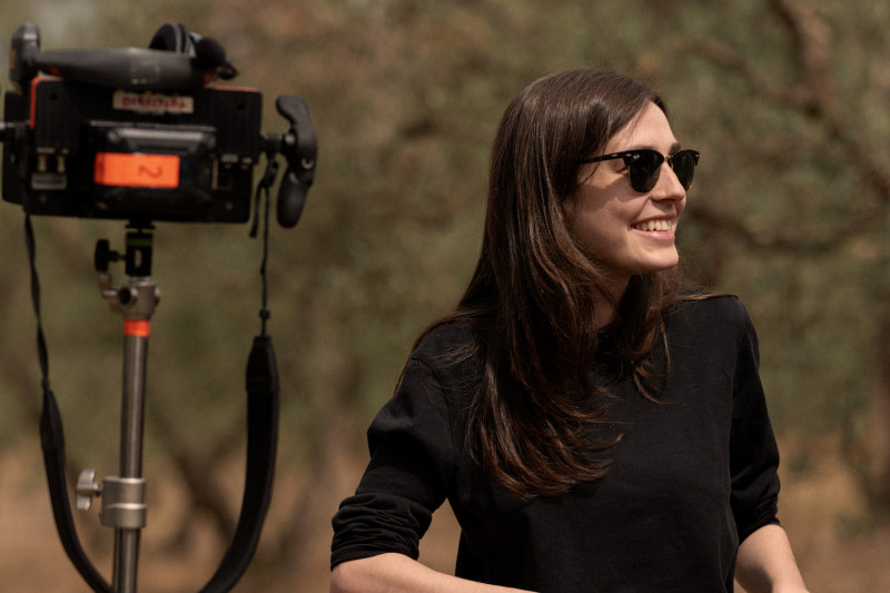 <p>Sandra Romero, durante la grabación de <em>Por donde pasa el silencio.</em> / <strong>Manuel Fernandez-Valdes</strong></p>