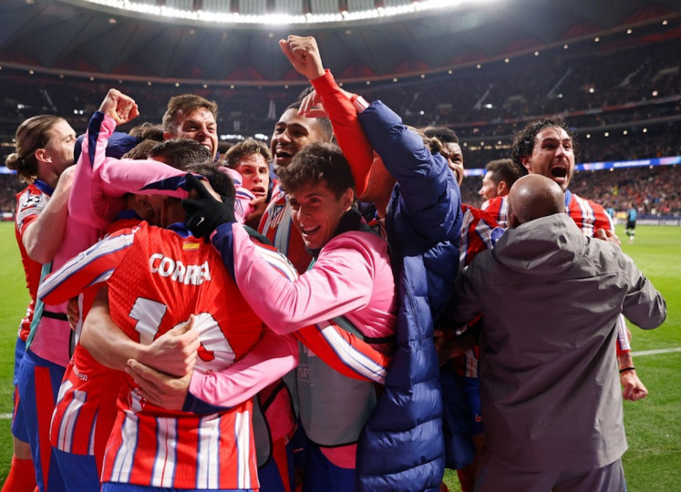 <p>El conjunto colchonero celebra el gol de la victoria de Julián Álvarez. /<strong> Club Atlético de Madrid</strong></p>