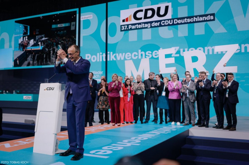 <p>Friedrich Merz, en un acto electoral de la CDU del pasado 3 de febrero. / <strong>Christlich Demokratische Union Deutschlands</strong></p>