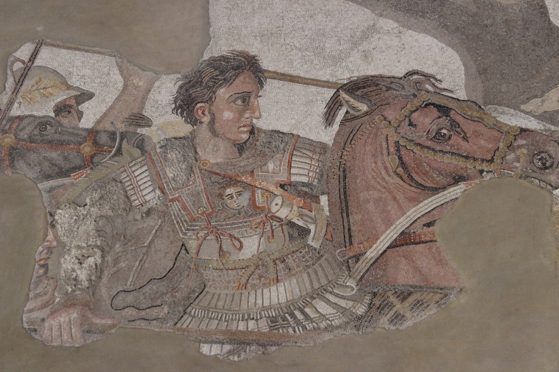 <p>Mosaico de Alejandro, procedente de la Casa del Fauno en Pompeya. Nápoles, Museo Arqueológico Nacional. / <strong>Fotografía de Miguel Hermoso Cuesta</strong></p>