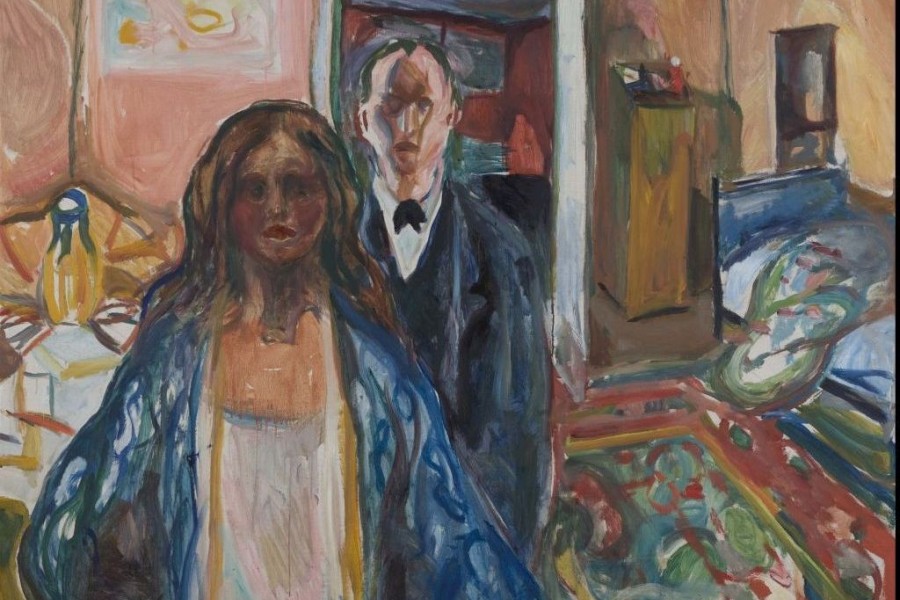 <p>El artista y su modelo, 1919-21. Edvard Munch</p>