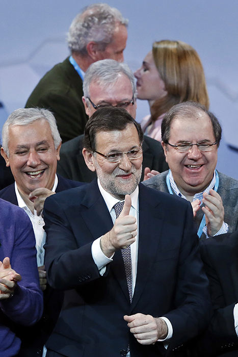 Mariano Rajoy durante la convención del PP en Valladolid en febrero de 2014.      