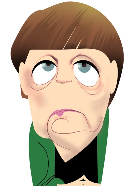 Caricatura de Angela Merkel
