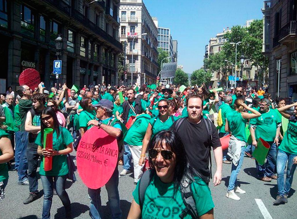 Manifestación antidesahucios en Madrid.
