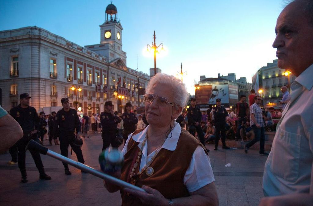 Imagen de la Puerta del Sol durante una de las concentraciones.