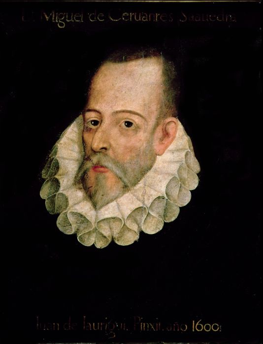 <p>Oleo de Miguel de Cervantes y Saavedra (1547-1615) 1600 atribuido a Juan de Jauregui y Aguilar. </p>