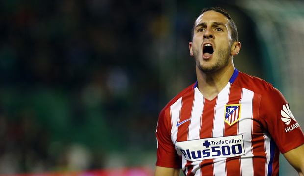 <p>Koke celebra el gol de la victoria frente al Betis. </p>