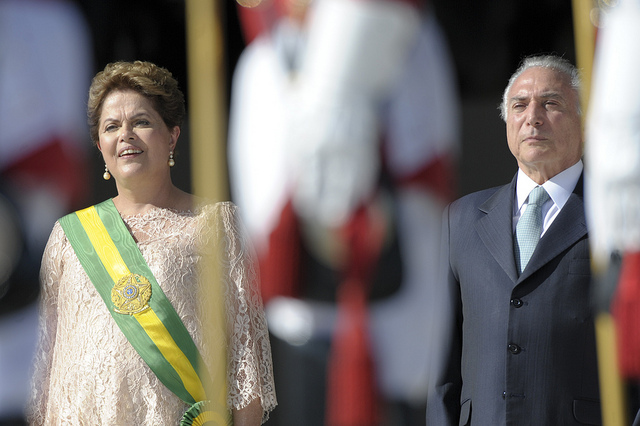 <p>Dilma Rousseff y Michel Temer en el Palacio Presidencial.</p>