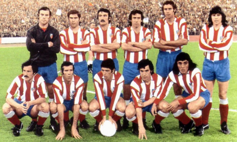 <p>El Atlético de Madrid en la final de Champions frente al Bayern de Múnich en 1974.</p>