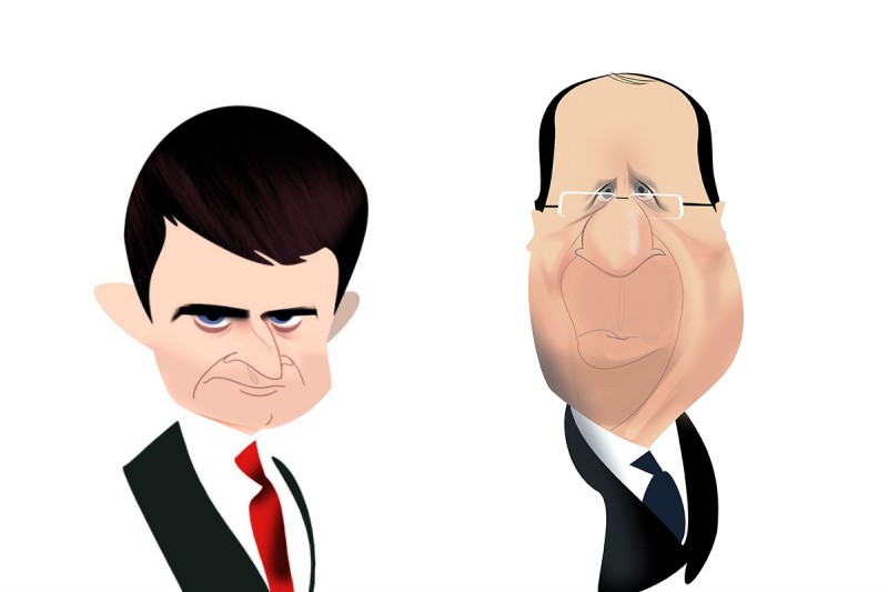<p>Manuel Valls y François Hollande.</p>