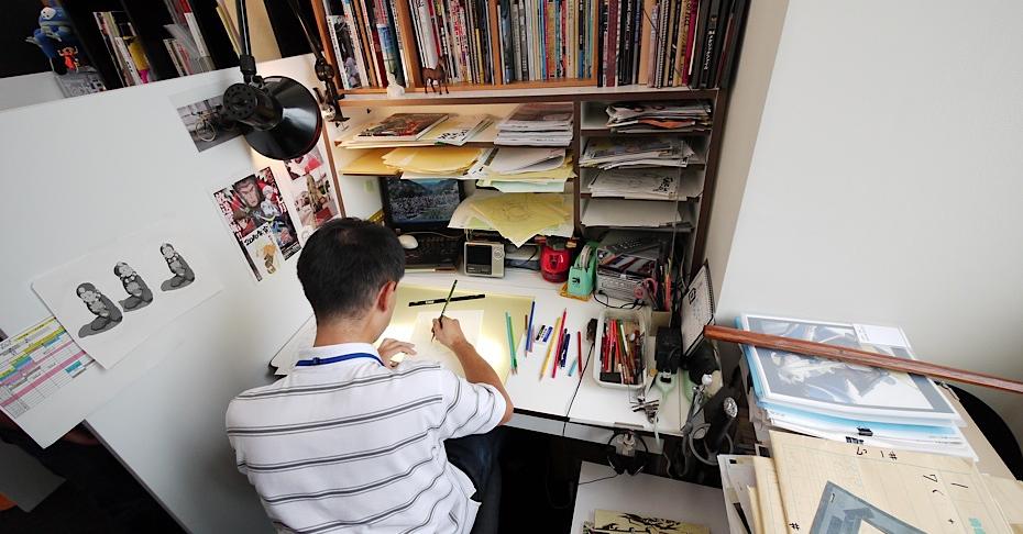 <p>Un animador japonés, en el estudio Production I.G.</p>