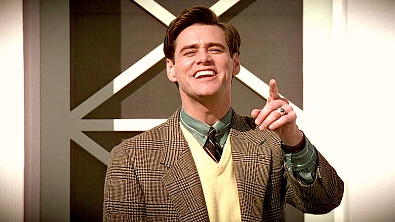 <p>Jim Carrey, en un fotograma de<em> El show de Truman</em> (1998). </p>