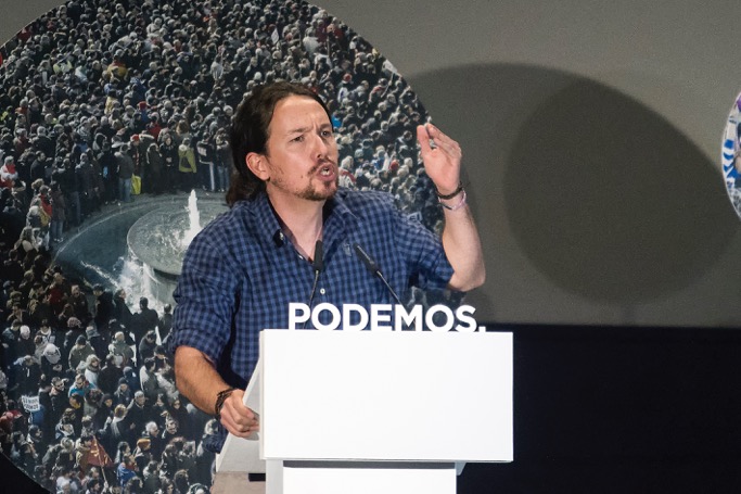 <p>Pablo Iglesias, en una reunión de los círculos de Podemos.</p>