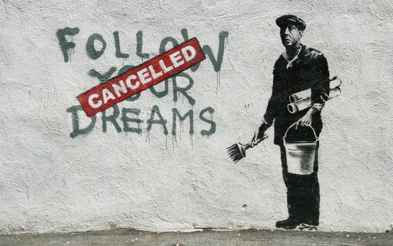 <p>Banksy-Follow your dreams</p>