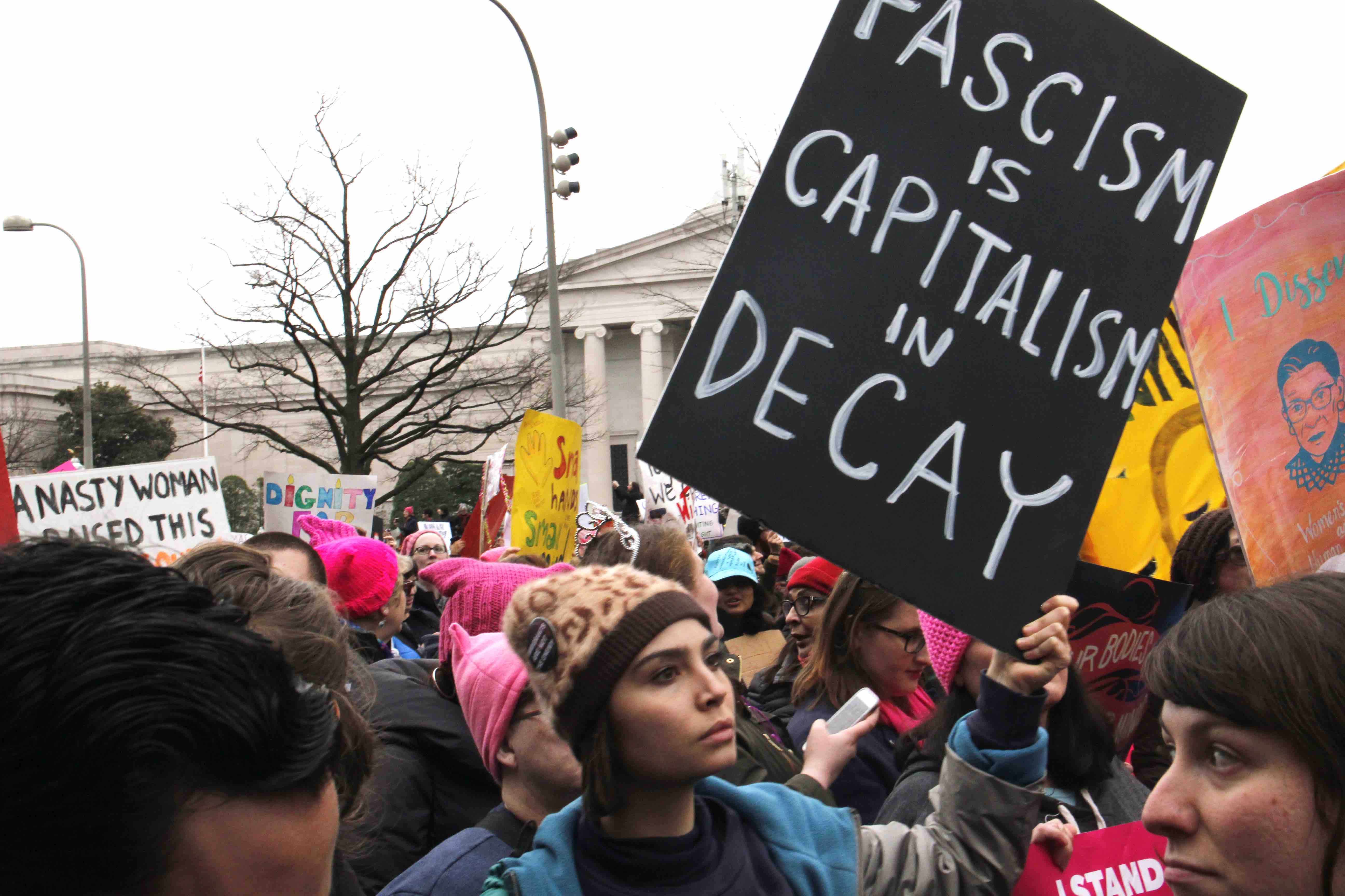 <p><em>El fascismo es el capitalismo en declive</em>. Marcha de las mujeres sobre Washington en enero de 2017. </p>