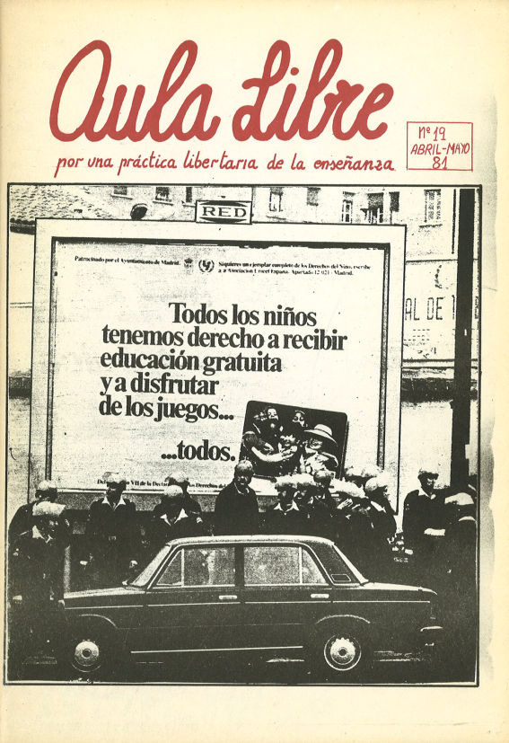 <p>Portada del número 19 de la revista Aula Libre. Abril-mayo 1981.</p>