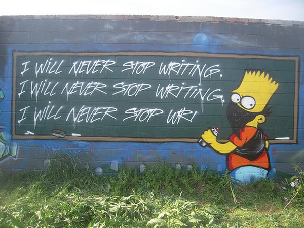 <p>Bart Simpson en un grafitti callejero.</p>