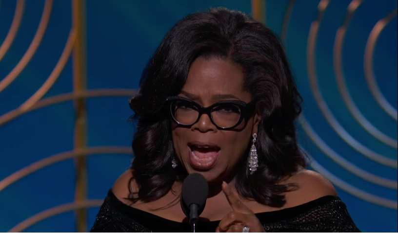 <p>Oprah Winfrey durante su discurso en la gala de los Globos de Oro.</p>