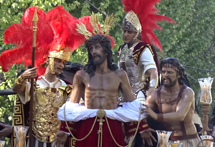 <p>Procesión del Jesús de Pasión de la Hermandad de la Amargura durante el Lunes Santo del 2017, Jaén.</p>