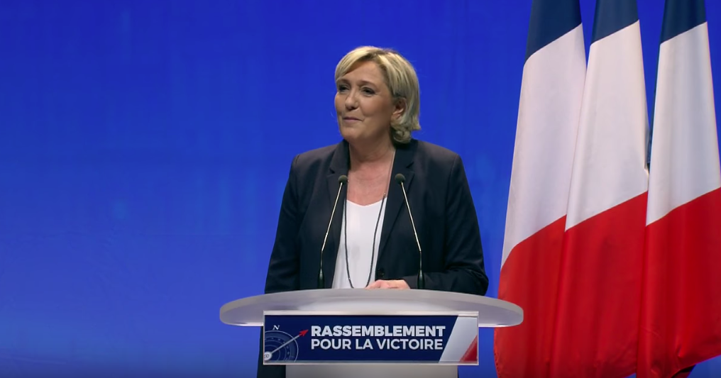 <p>Marine Le Pen, durante el congreso del Frente Nacional en Lille. Marzo 2018. </p>