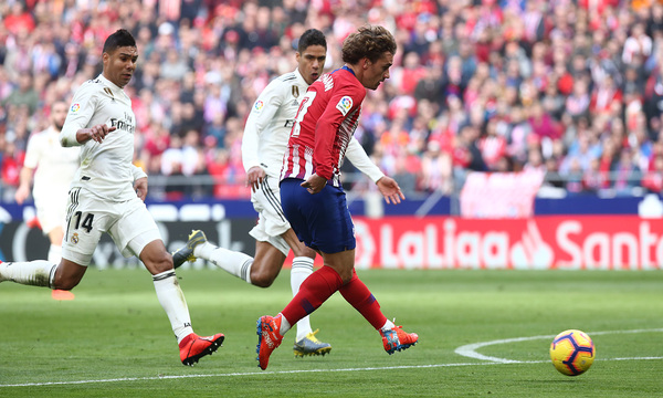 <p>Griezmann, en el momento de batir a Courtois y hacer el 1-1.</p>