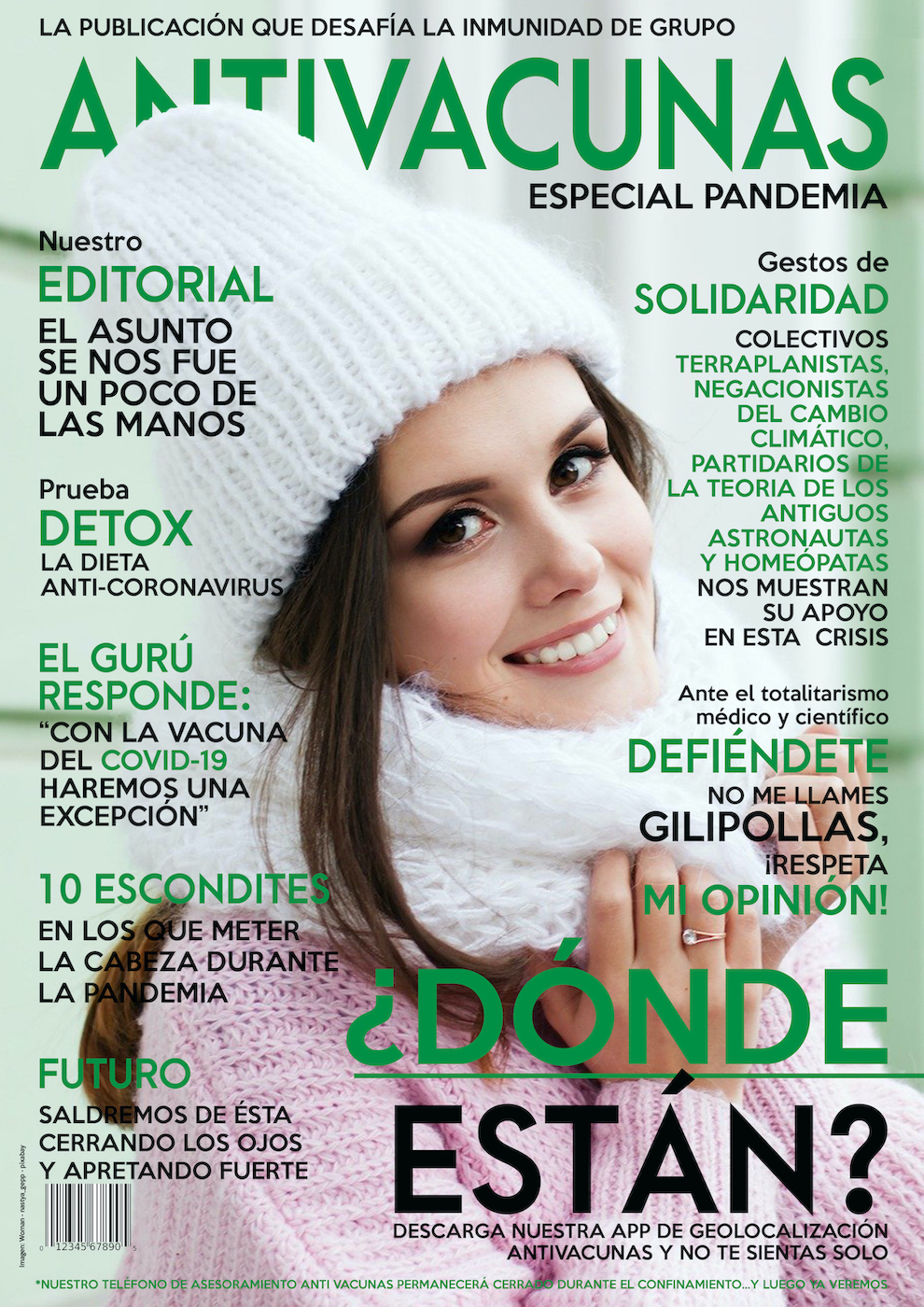 <p>Revista ficticia <em>Arquetipos de cuarentena </em>(nº1, 'Antivacunas').</p>
