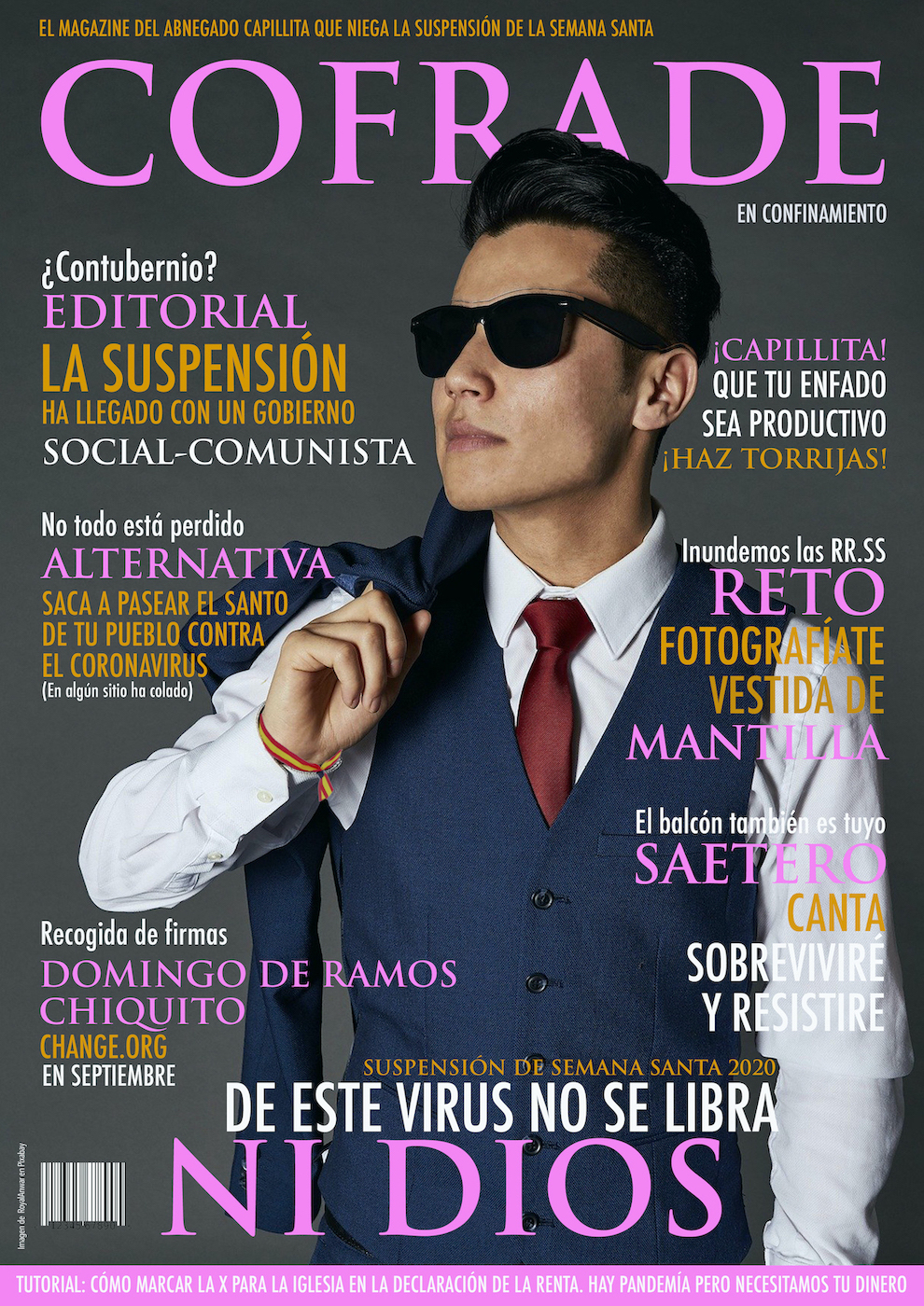 <p>Revista ficticia <em>Arquetipos de cuarentena </em>(nº4, 'Cofrade').</p>