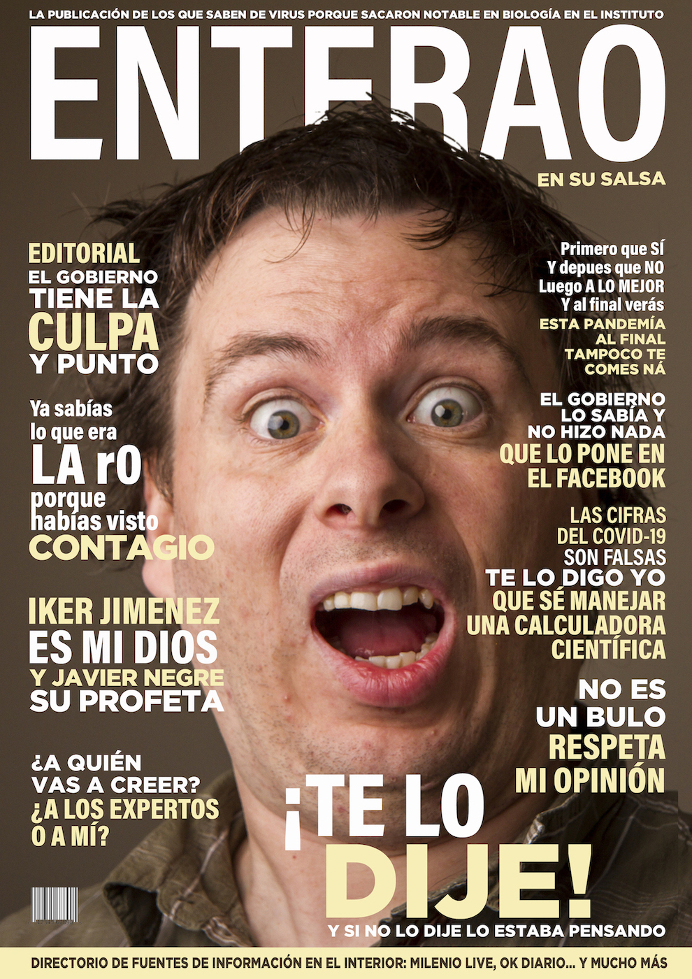 <p>Revista ficticia <em>Arquetipos de cuarentena </em>(nº 8, 'Enterao').</p>