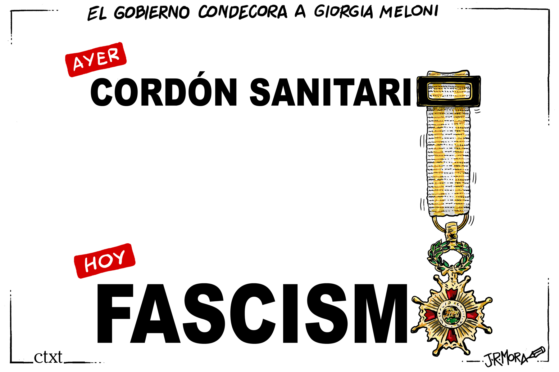 <p><em>El Gobierno condecora a Giorgia Meloni.</em> /<strong> J. R. Mora</strong></p>